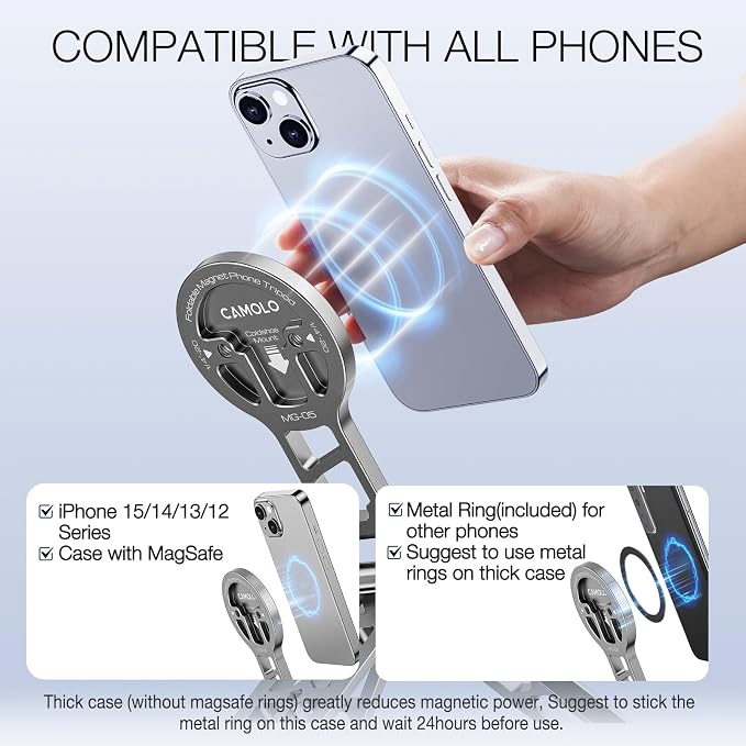 Magnetic Pocket Phone Tripod Foldable Compatible - Image 4