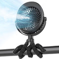Misting Baby Stroller Fan, 4000mAh Rechargeable Battery Operated, 270°Pivoting by COMLIFE