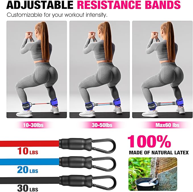 Ankle Resistance Bands with Cuffs, Ankle Bands - Image 7