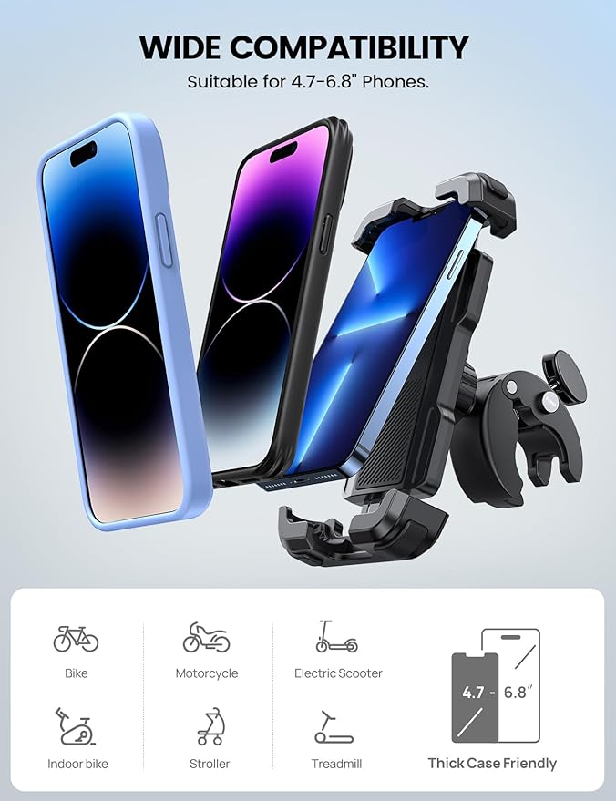 Lamicall Motorcycle Phone Mount, Bike Phone Holder - Image 6
