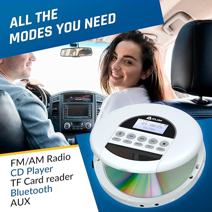 KLIM Nomad - New - Portable CD Player - with Headphones - Radio FM - Compatible - Image 3