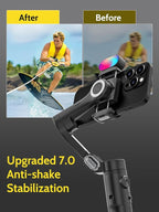 3-Axis Gimbal Stabilizer for iPhone & Android w/RGB Light, Handheld Phone - Image 2