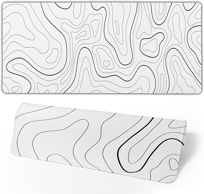 White Mouse Pad Large XL Gaming Mouse Pad by Brecoy