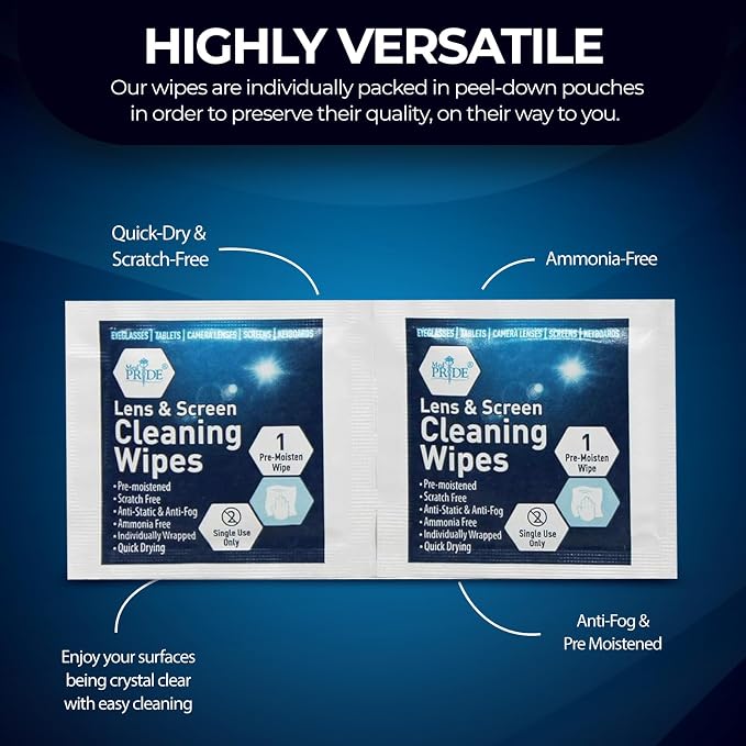 MED PRIDE Anti-Fog Lens and Screen Cleaning Wipes - Image 3