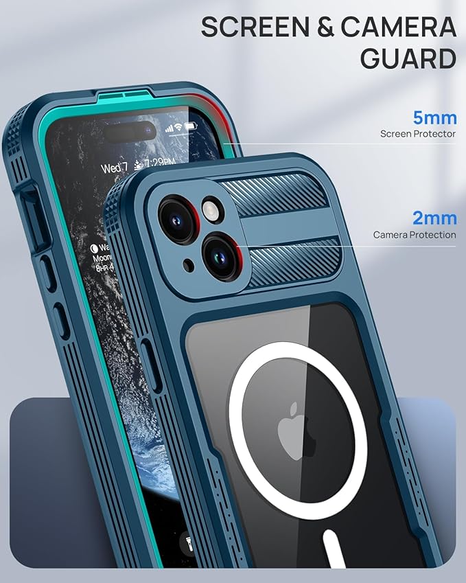 Lanhiem Magnetic for iPhone 15 Pro Case, IP68 Waterproof Dustproof Case - Image 7