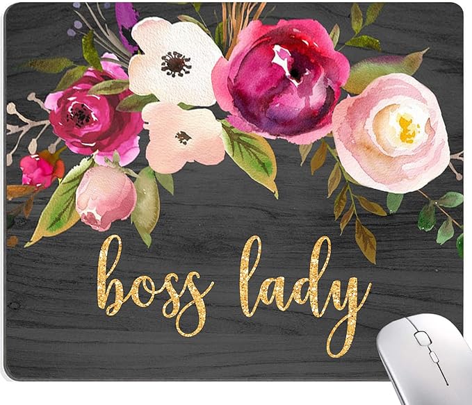 Mouse Pad, Cute Boss Lady Quote Mouse Pad by Armanza