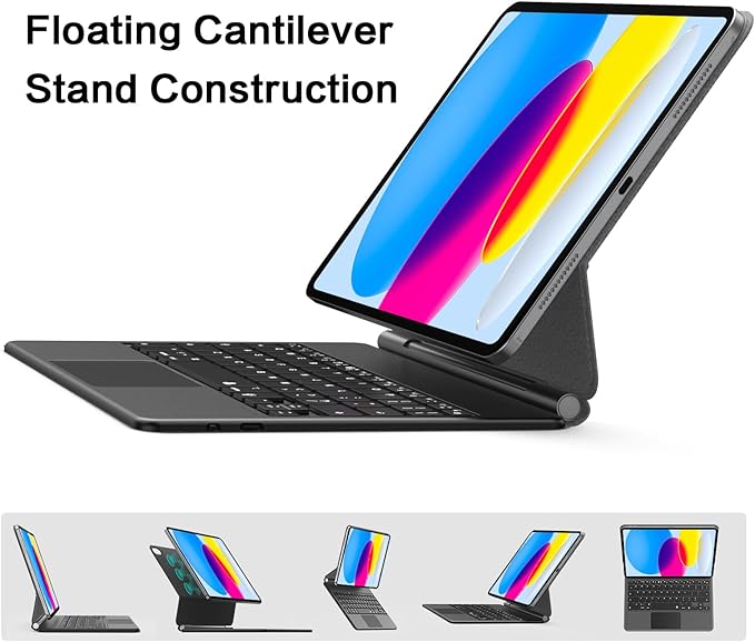 Magic Keyboard Case for iPad 11th/10th Generation 2022, Magnetic Stand - Image 5