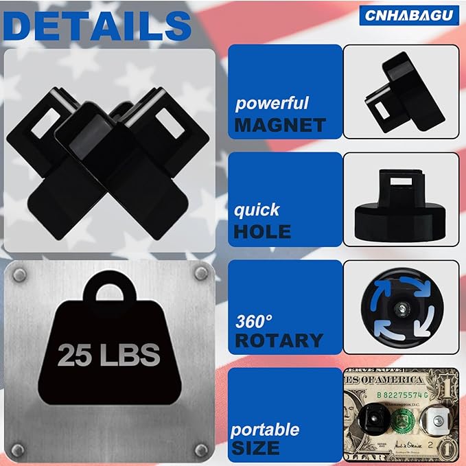 Magnet Zip Tie Mount Magnetic Zip Ties Mount 25LBS Strong Multipurpose Wire - Image 3