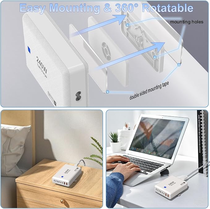 240W Fast Charging Blocks, 8-Port Charging Station - Image 5