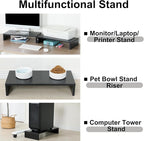 TEAMIX 2 Pack Monitor Stand Riser-20 inch, Keyboard Shelf Organizer Wood - Image 4