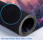 Digital Anime City Night View Office Art Desk Mat, Female Aesthetic Style - Image 7