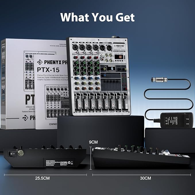 Professional Audio Mixer, Phenyx Pro Sound Console w/USB Audio Interface - Image 6