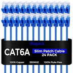 Rapink Patch Cables Cat6a 0.5ft Slim, Cat6a Ethernet Patch Cable 10G Support by Rapink