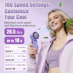 Portable Handheld Fan Rechargeable 100 Speeds Turbo Ice Cooling Fan Personal - Image 2