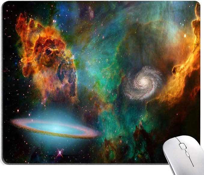 Mouse Pad, Galaxy Mouse Pad, Square Waterproof Mouse Pad Non-Slip Rubber Base by DUADELI