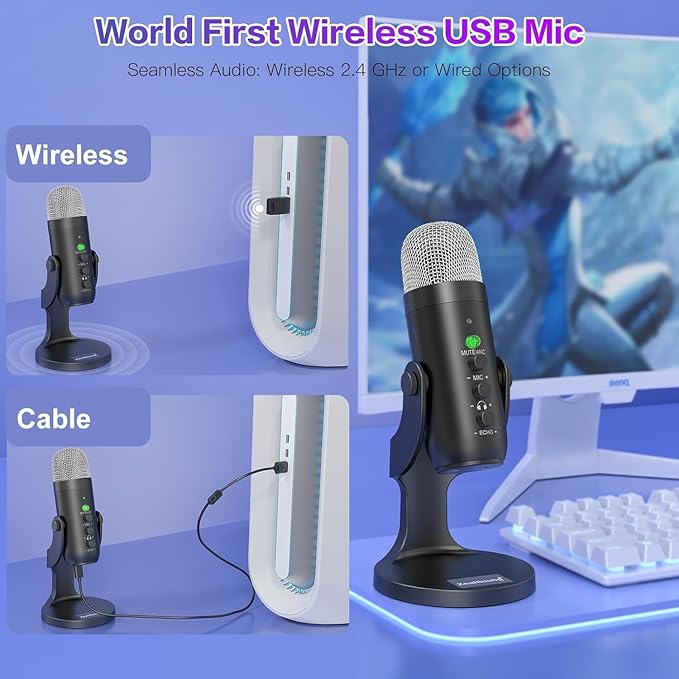 ZealSound Wireless Microphone for PC, Noise Cancellation Podcast Mic - Image 3