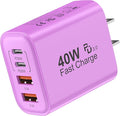 USB C Block 40W, 4 Ports Wall Plug Fast Charging Block, PD+QC Multiport Power by TTC