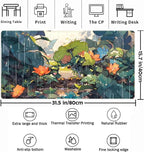 Anime Frog Mouse Pad Desk Mat Cure Frogs On Rainy Days Green Desk Decor Mat - Image 2