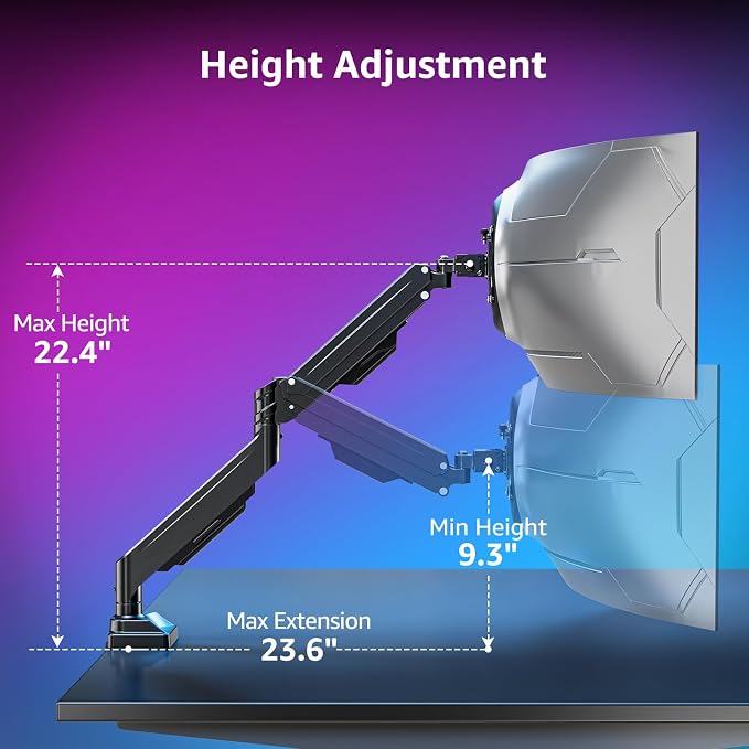 MOUNTUP Ultrawide Monitor Arm for 17-43 inch Curved Screen, Holds 2.2 to 33 lbs - Image 7