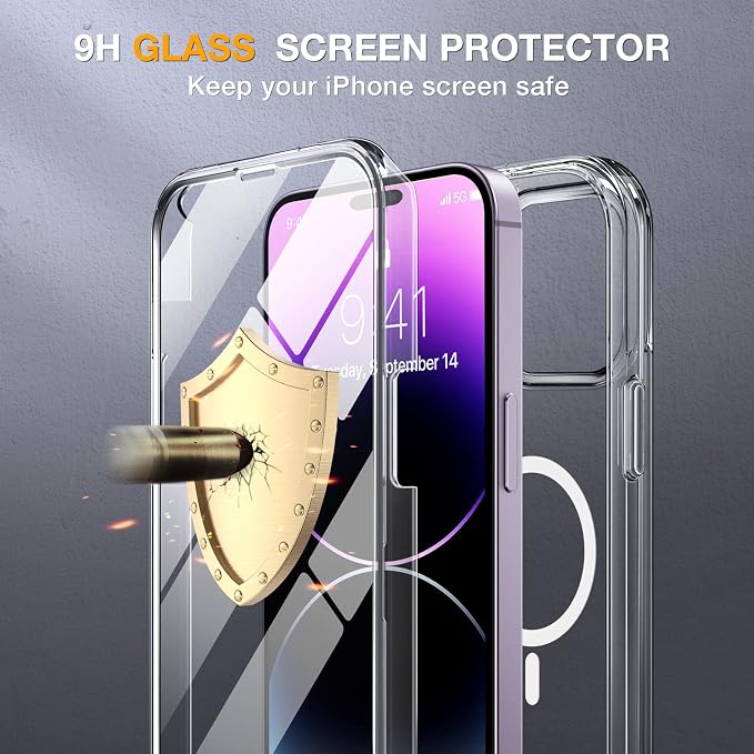 Miracase Magnetic for iPhone 14 Pro Max Case 6.7 inch, Upgrade Full-Body Clear - Image 4
