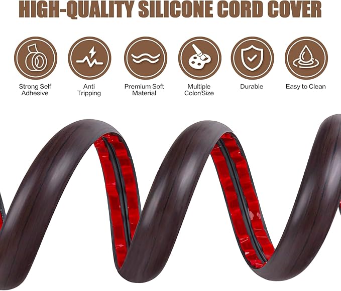 Floor Cord Cover Cavity 0.8"x0.37" Self Adhesive Cord Hider, 10FT Low Profile - Image 3