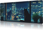 Mouse Pad Large Black Cat Non-Slip Gaming Desk Mat by NIYLYNSYN