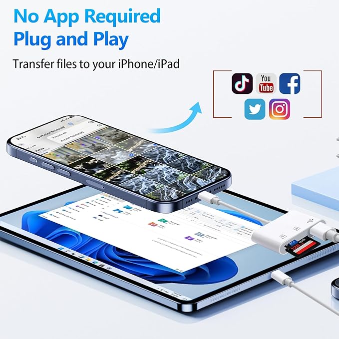 SD Card Reader for iPhone iPad, ADRUDY SD Card Reader - Image 5