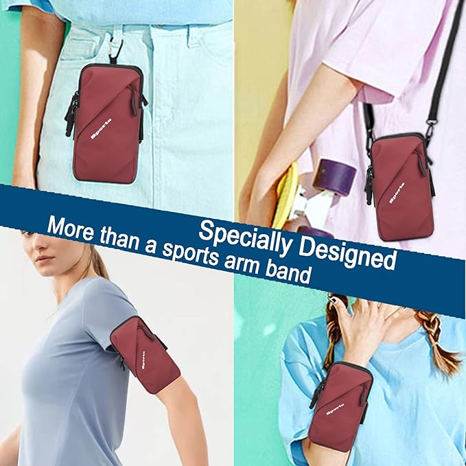 Cell Phone Holder Arm Band, Small Crossbody Shoulder Holsters Bag - Image 2