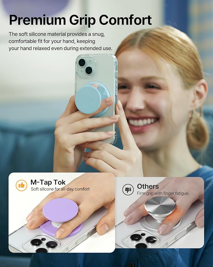 Sinjimoru for MagSafe Phone Grip, Soft Silicone Magnetic Finger Grip for iPhone - Image 2
