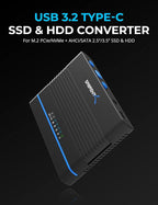 SABRENT USB 3.2 Type C M.2 PCIe NVMe + 2.5/3.5 Inch SSD & HDD Converter - Image 2