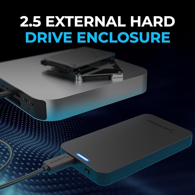 SABRENT 2.5 Inch SATA to USB 3.0 Tool Free External Hard Drive Enclosure Black - Image 2
