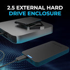 SABRENT 2.5 Inch SATA to USB 3.0 Tool Free External Hard Drive Enclosure Black - Image 2