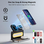 4-in-1 Wireless Charger with Adjustable Night Light, Magnetic Foldable Stand - Image 3