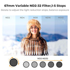 K&F Concept 67mm Clip-on ND2-32 Phone Camera Lens Filter Kit - Image 3