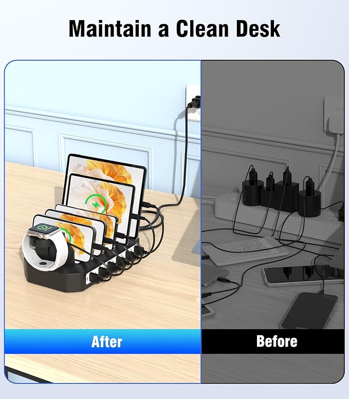 6 IN 1 Fast Charging Station for Multiple Device【Durable & Safe Charging】6 - Image 5