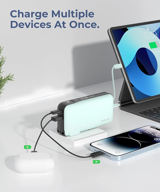 1 Pack Portable Charger with Built-in USB-C Cable & Plug, 000mAh 5V/4.5A Power - Image 6