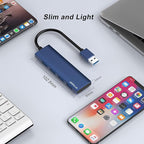 USB Hub, USB 3.0 Hub Aluminum Alloy Ultra Slim USB Splitter, Portable 4 Port - Image 7