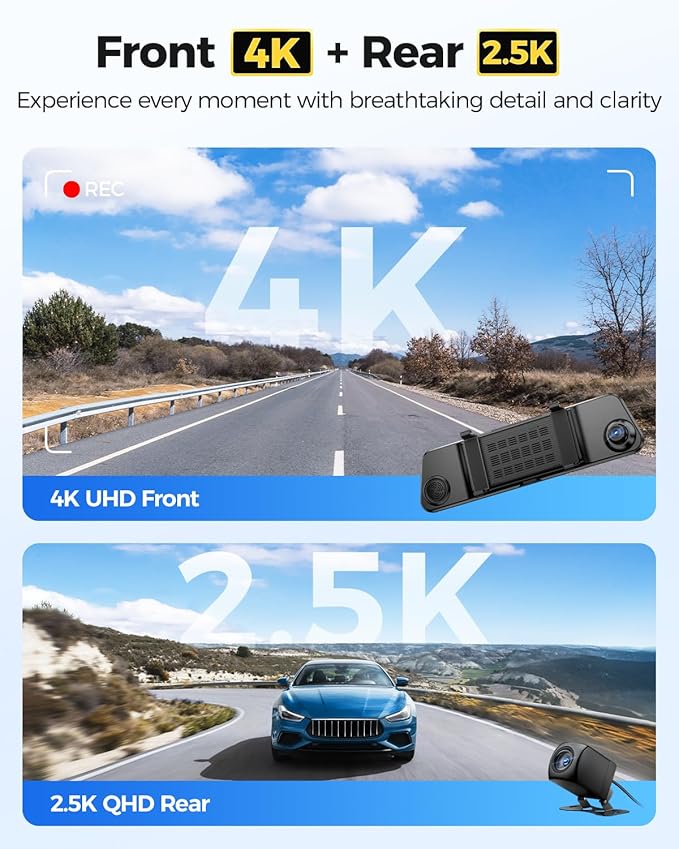 AZDOME PG17 Max 4K+2.5K Mirror Dash Cam - Image 2