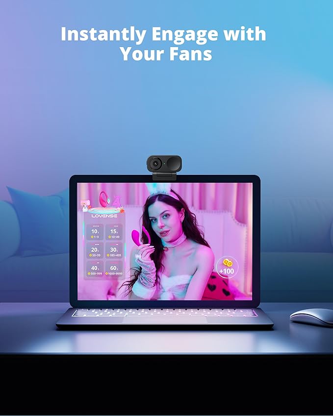 LOVENSE Webcam 2 4k for PC, Live Streaming Camera 1/2" Sensor True Focus Al - Image 8