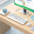 MEETION White Wireless Keyboard and Mouse, 2.4G USB Receiver Plug-and-Play - Image 7