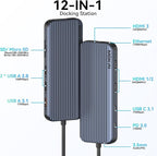 3 HDMI Laptop Docking Station, MOKiN USB C Dock 3 Monitors, 12 in 1 USB C to 3 - Image 2