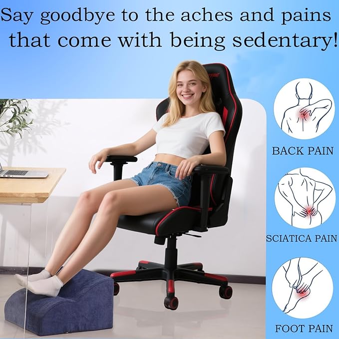 Foot Rest for Under Desk at Work.Multifunctional 3-Tier Foot Stool, - Image 4
