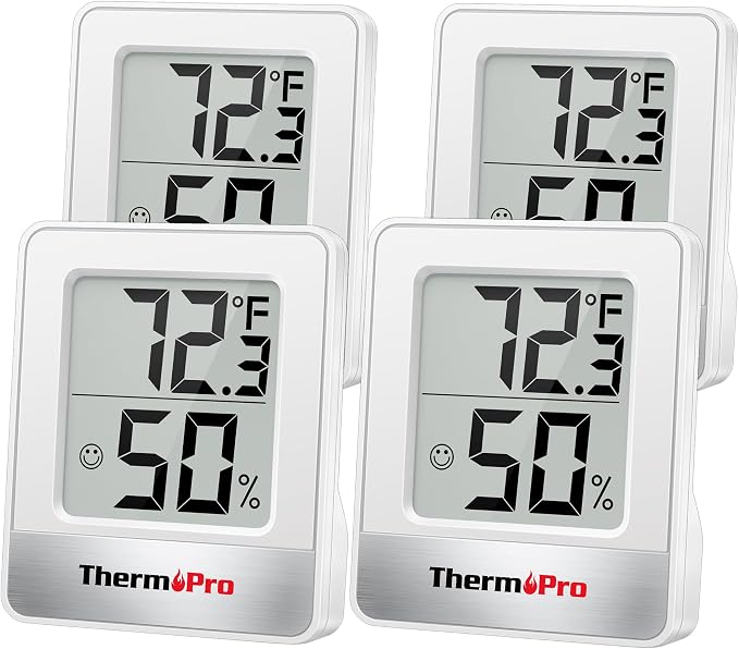 ThermoPro TP49 4 Pieces Digital Hygrometer Indoor Thermometer Humidity Meter by ThermoPro