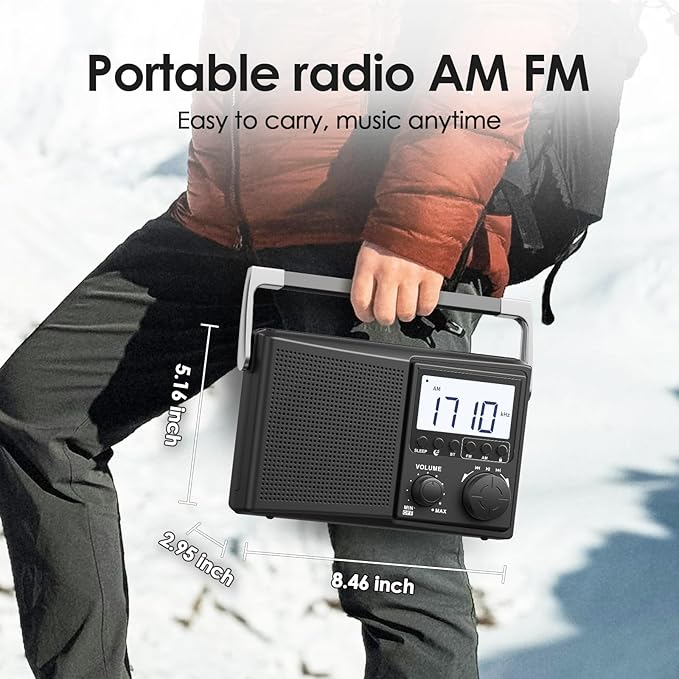 LEOTEC AM FM Radio with Bluetooth, Portable Radio Strong Reception, Plug in Wall - Image 7