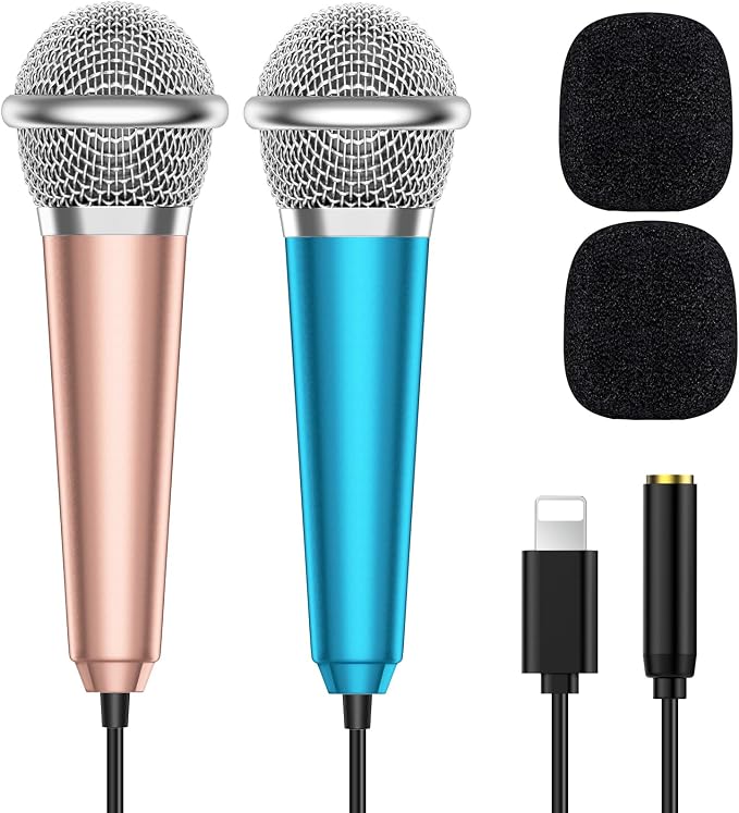 2PCS Mini Microphone for iPhone iPad Small ASMR Tiny Microphone for Voice Video by PoPvoice