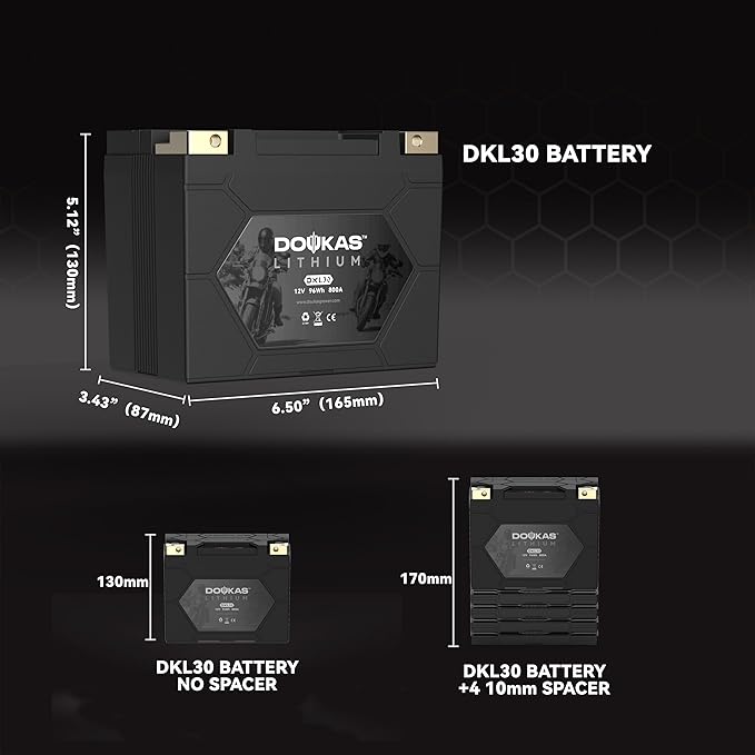 DKL30 800A LiFePO4 Motorcycle Lithium Battery, 12V 8Ah Powersports Battery - Image 6