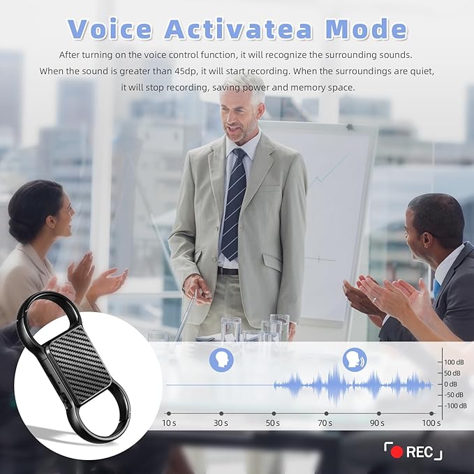 128GB Keychain Voice Recorder, Audio Recording Device - Image 4
