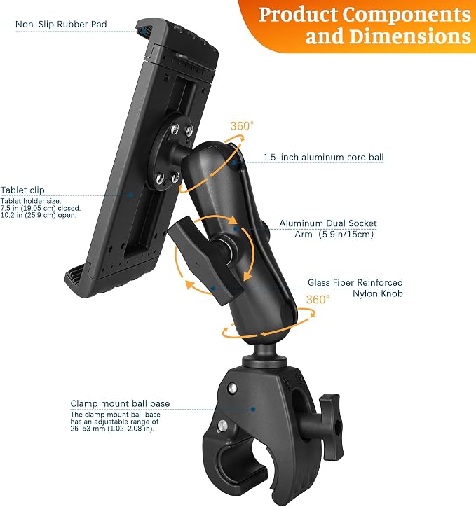 Aluminum iPad Tablet Mount Holder, Kitchen Tablet Holder - Image 2