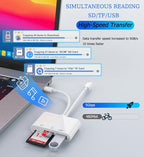 SD Card Reader for iPhone, USB C and Lightning Dual Port SD Card Adapter - Image 3
