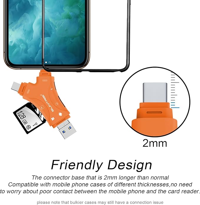 SUNTRSI SD Card Reader for iPhone/ipad/Android/Mac/Computer/Camera, 4 in1 Micro - Image 6